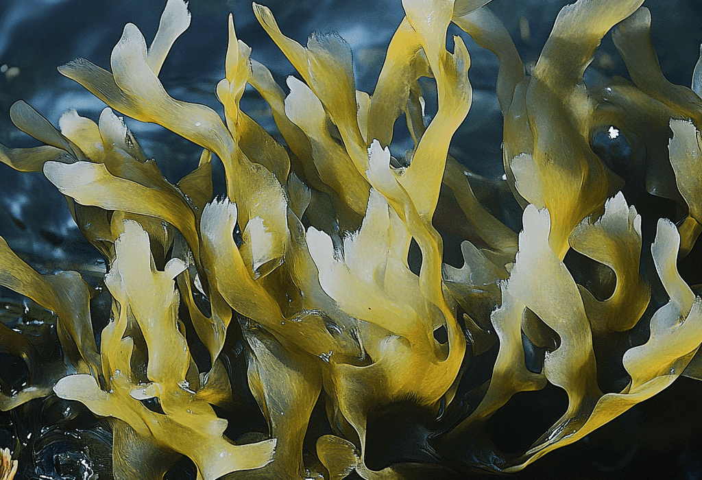 Fucus vesiculosus (Seaweed) – A high-resolution shot of Fucus vesiculosus, a seaweed in Interstellar Blends for thyroid and metabolic health.