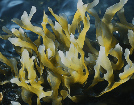 Fucus vesiculosus (Seaweed) – A high-resolution shot of Fucus vesiculosus, a seaweed in Interstellar Blends for thyroid and metabolic health.