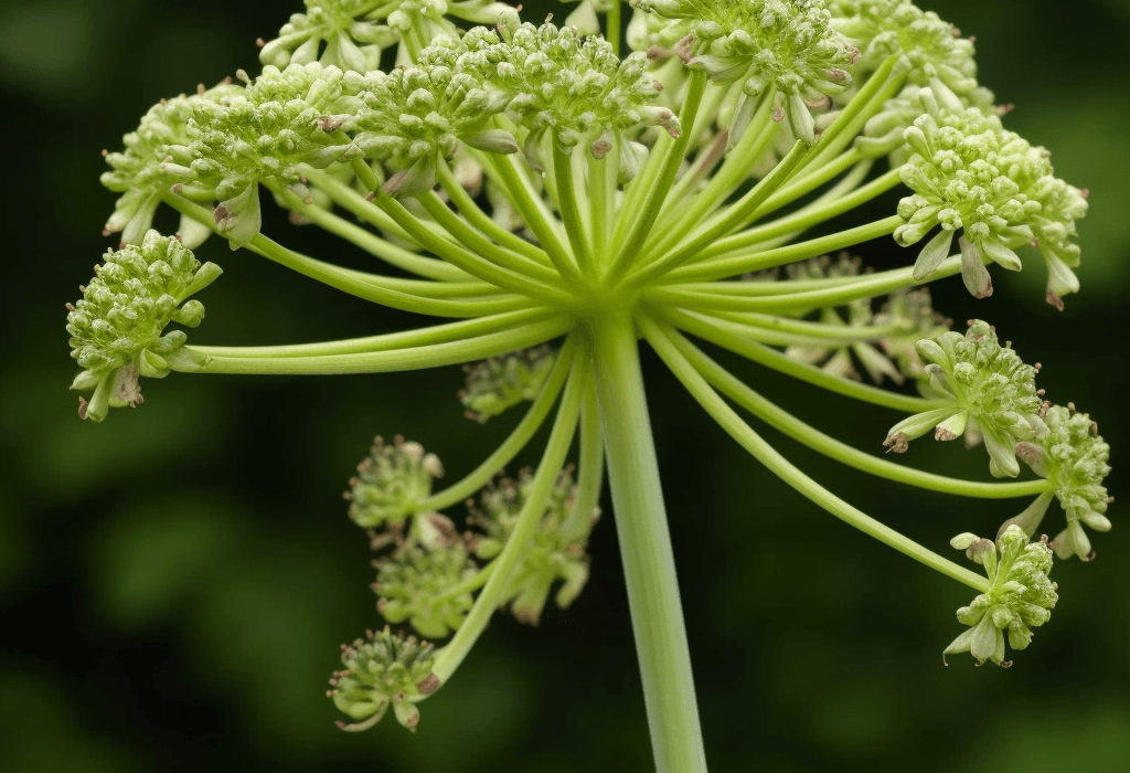 A close-up of Angelica archangelica, used in Interstellar Blends for digestive and respiratory health.