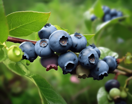 A stunning image of Bilberry, rich in anthocyanins, featured in Interstellar Blends for vision and cardiovascular support.