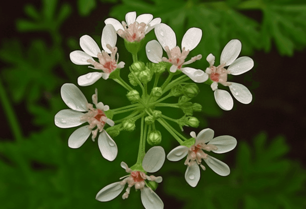 Coriandrum sativum – A close-up of Coriandrum sativum (Cilantro), an herb in Interstellar Blends for detoxification and antioxidant effects.