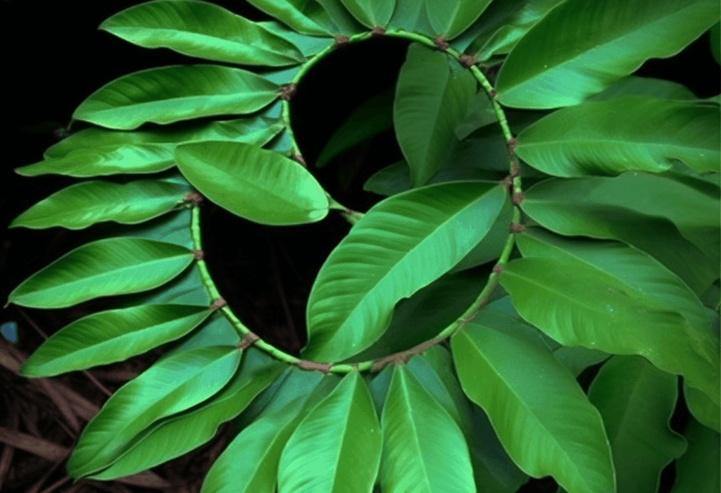 Costus afer leaf illustration, a traditional African medicinal plant featured in Interstellar Blends' herbal formulas, known for its antidiabetic, anti-inflammatory, and kidney-supporting properties