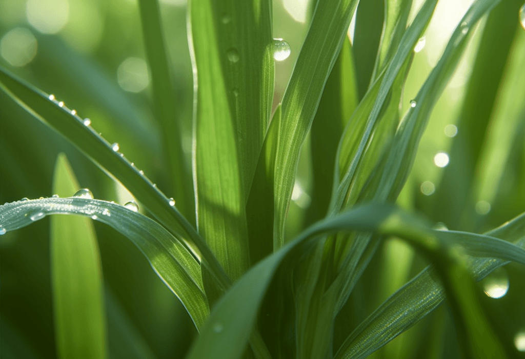 Cymbopogon flexuosus (Lemongrass) plant illustration, a fragrant medicinal herb featured in Interstellar Blends' herbal formulas, known for its antioxidant, antimicrobial, and digestive-supporting properties