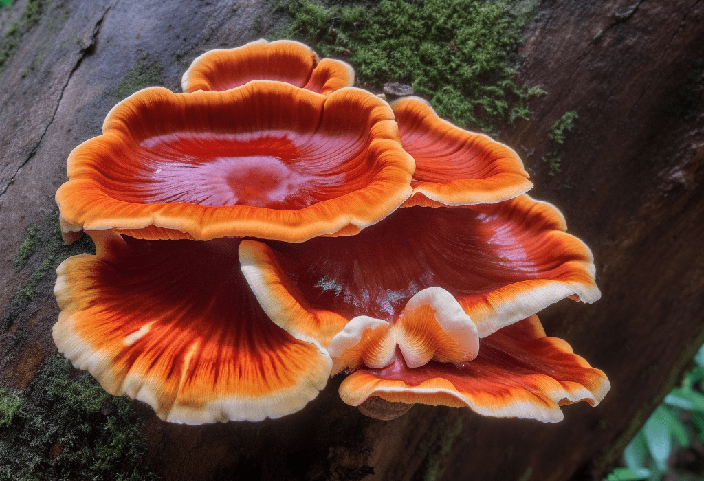 Ganoderma tsugae – A stunning photo of Ganoderma tsugae, another Reishi species in Interstellar Blends known for immune modulation.