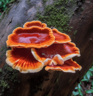Ganoderma tsugae – A stunning photo of Ganoderma tsugae, another Reishi species in Interstellar Blends known for immune modulation.