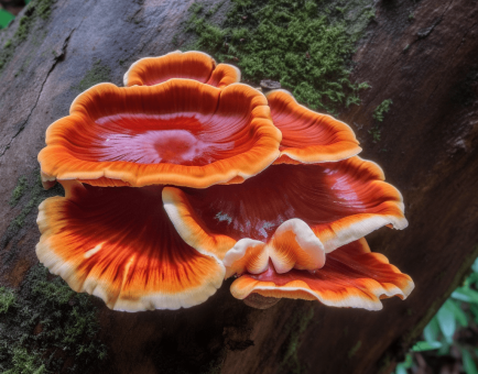 Ganoderma tsugae – A stunning photo of Ganoderma tsugae, another Reishi species in Interstellar Blends known for immune modulation.