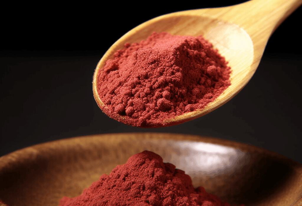Monascus purpureus – A striking capture of Monascus purpureus (Red Yeast Rice), an ingredient in Interstellar Blends known for cholesterol management.