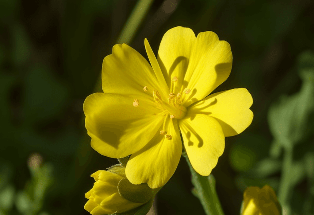 Oenothera biennis – A detailed image of Oenothera biennis (Evening Primrose), a plant in Interstellar Blends for skin and hormonal health.