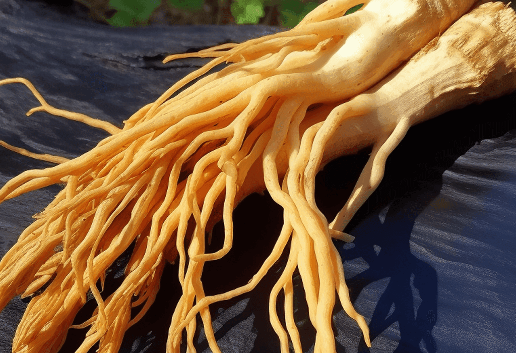 Panax-Pseudoginseng-Root – A high-resolution capture of Ginseng roots, a powerful adaptogen in Interstellar Blends for vitality and immune support.