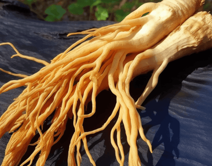 Panax-Pseudoginseng-Root – A high-resolution capture of Ginseng roots, a powerful adaptogen in Interstellar Blends for vitality and immune support.