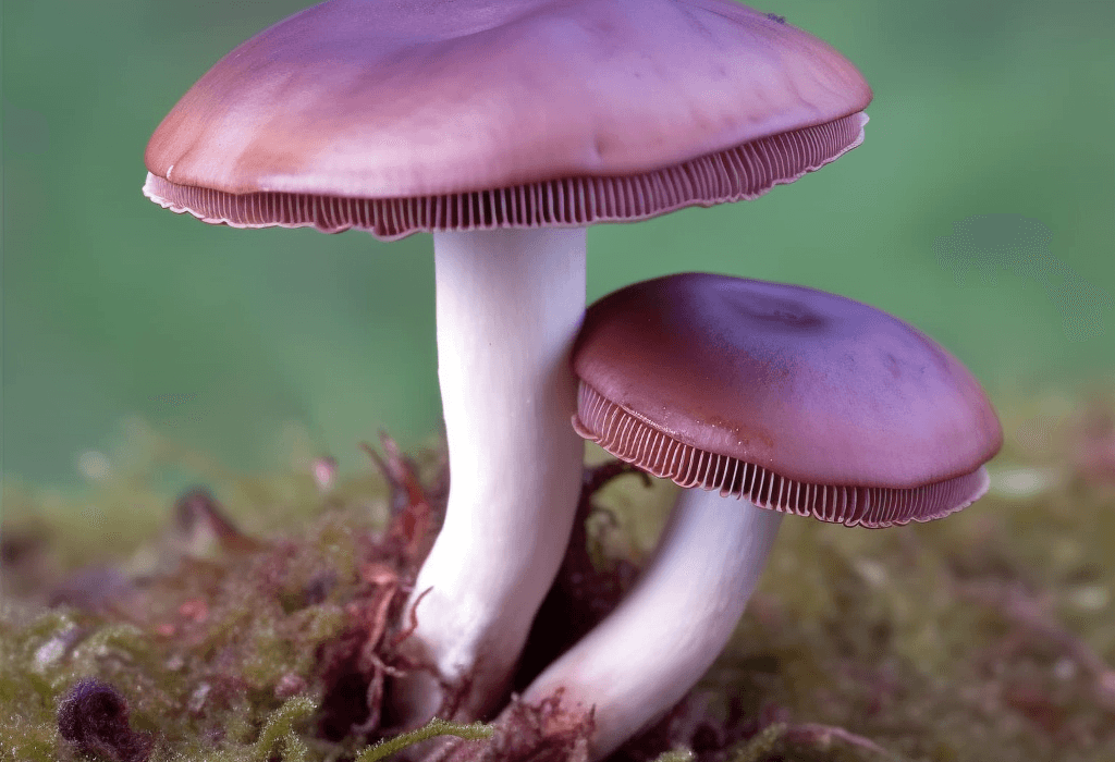 Russula xerampelina (Shrimp Mushroom) illustration, a wild edible fungus featured in Interstellar Blends' herbal formulas, known for its antioxidant, antimicrobial, and immune-supporting properties