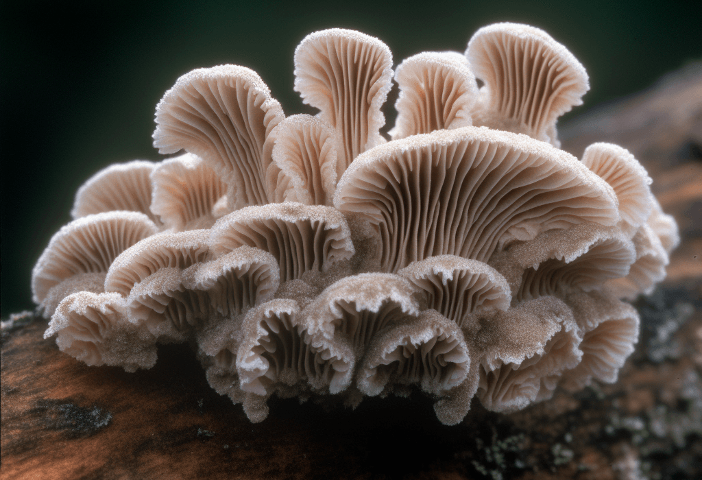Schizophyllum commune – A high-resolution capture of Schizophyllum commune, a medicinal mushroom in Interstellar Blends for immune function and cellular repair.