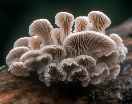 Schizophyllum commune – A high-resolution capture of Schizophyllum commune, a medicinal mushroom in Interstellar Blends for immune function and cellular repair.