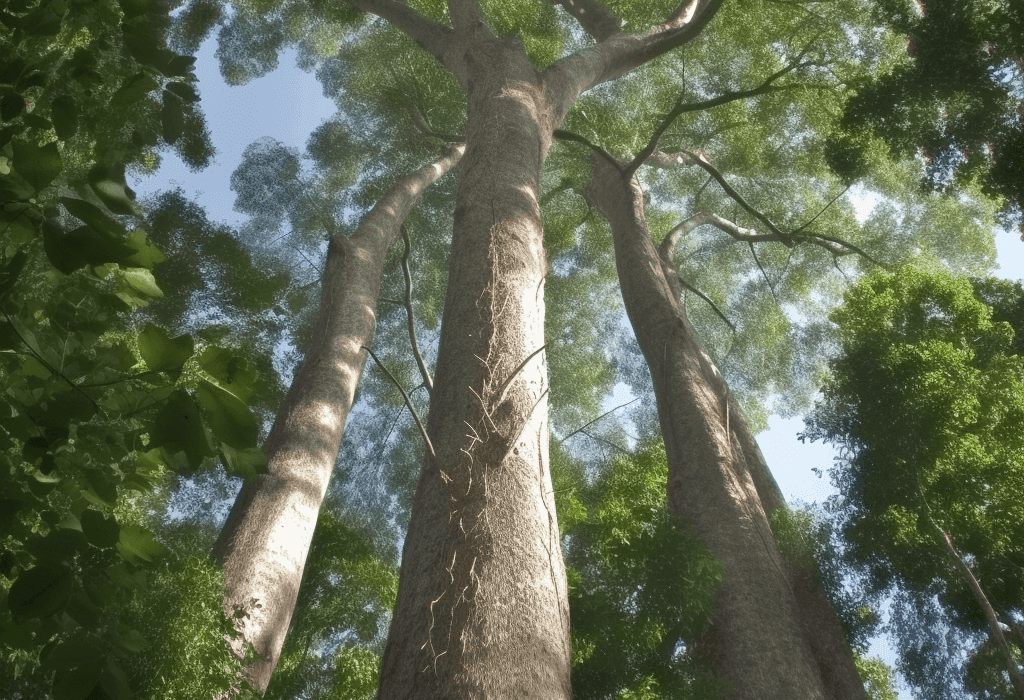 Terminalia superba plant with lush green leaves and sturdy trunk, known for its potential health benefits in herbal formulations. Featured on Interstellar Blends.