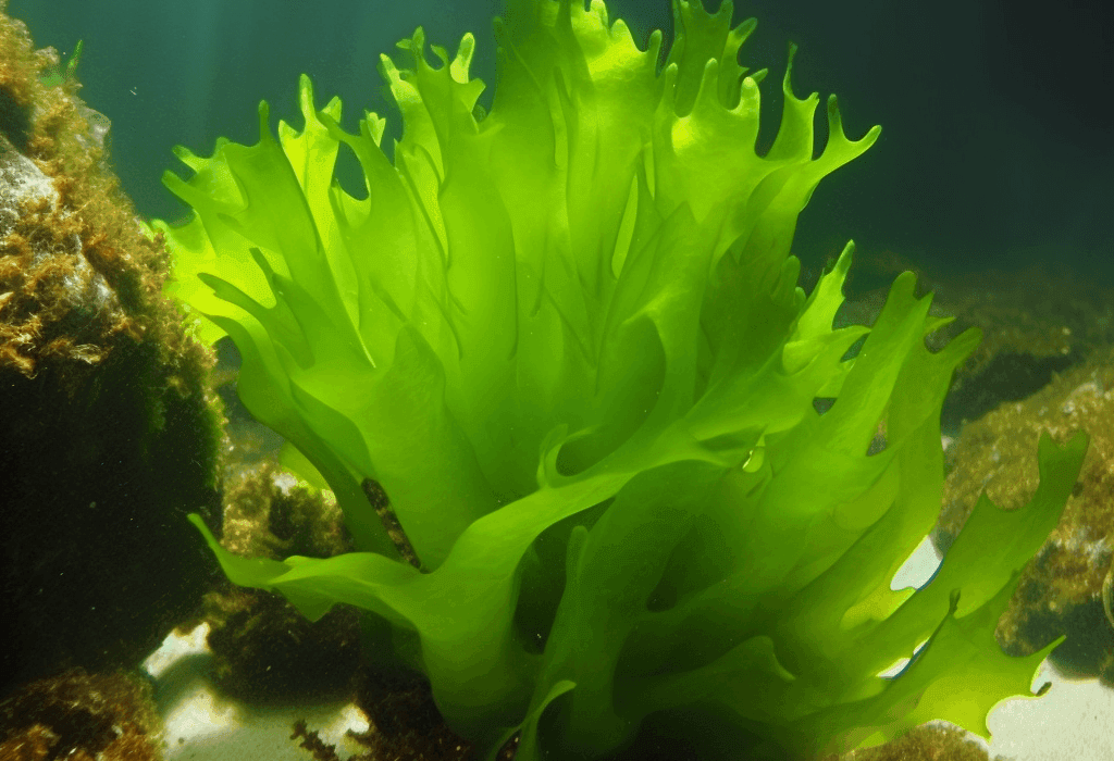 Ulva Lactuca (Sea Lettuce) – A vibrant green seaweed packed with essential nutrients, antioxidants, and detoxifying properties. Featured in Interstellar Blends for its powerful health benefits and ocean-derived vitality.