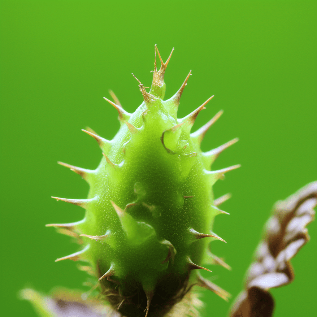 Xanthium sibiricum (Siberian Cocklebur) plant illustration, a traditional Chinese medicinal herb featured in Interstellar Blends' herbal formulas, known for its sinus-relieving, anti-inflammatory, and analgesic properties