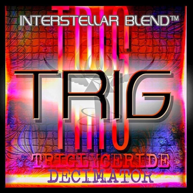 TRIGLYCERIDE-DECIMATOR-interstellar-blends | INTERSTELLAR BLENDS Support your heart and metabolic health with TRIGLYCERIDE DECIMATOR, a comprehensive blend of over 100 highly effective herbal extracts scientifically formulated to regulate lipid levels. Ingredients like berberine and resveratrol activate AMPK, mimicking fasting benefits to reduce triglycerides, while green tea extract and curcumin enhance fat oxidation and fight inflammation. A natural, research-backed solution for optimal lipid balance.
