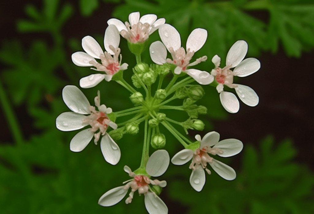Coriandrum sativum – A close-up of Coriandrum sativum (Cilantro), an herb in Interstellar Blends for detoxification and antioxidant effects.