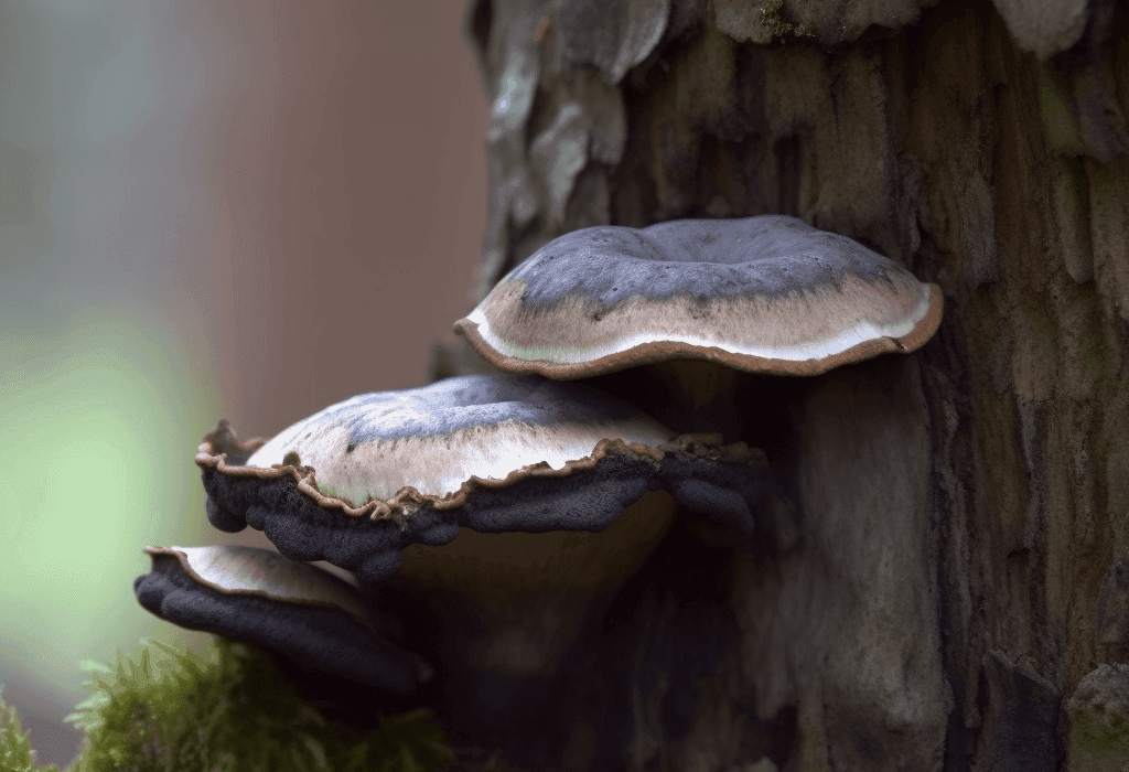 Phellinus linteus – A detailed image of Phellinus linteus, a medicinal mushroom in Interstellar Blends known for its immune-boosting and anti-cancer properties.