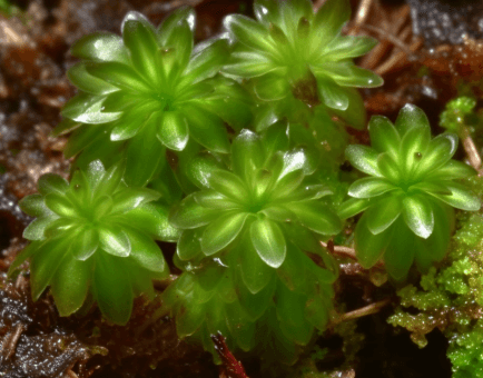 Rhodobryum ontariense moss illustration, a rare medicinal bryophyte featured in Interstellar Blends' herbal formulas, known for its neuroprotective, anti-fatigue, and cardiovascular-supporting properties