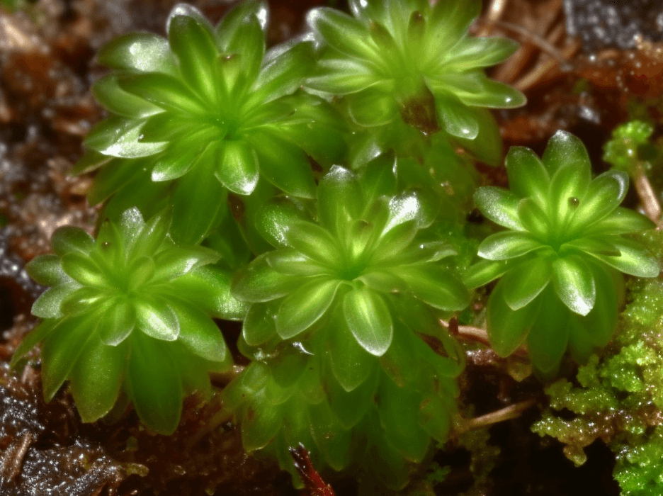 Rhodobryum ontariense moss illustration, a rare medicinal bryophyte featured in Interstellar Blends' herbal formulas, known for its neuroprotective, anti-fatigue, and cardiovascular-supporting properties