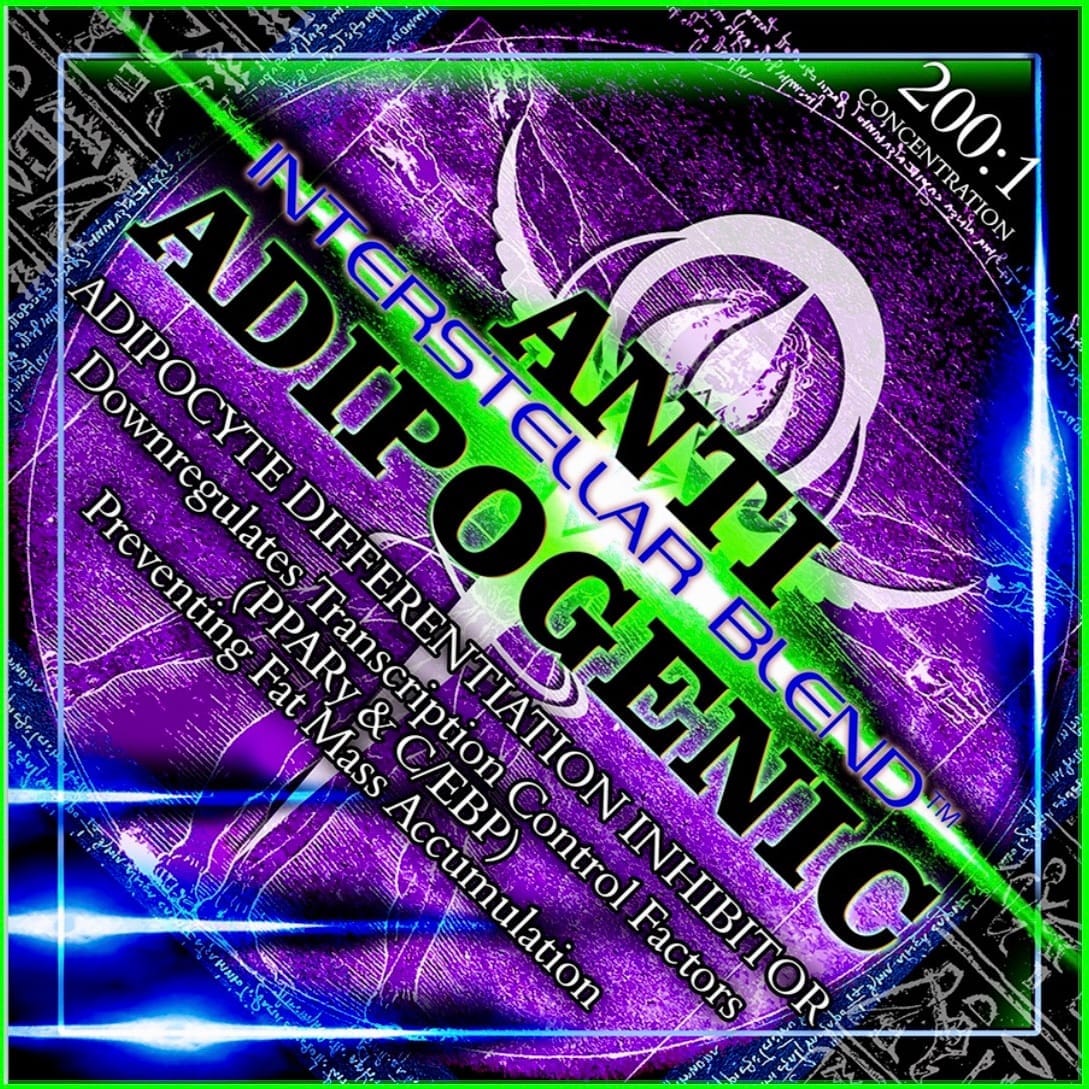anti-adipogenic | INTERSTELLAR BLENDS ANTI-ADIPOGENIC is a cutting-edge herbal blend crafted to inhibit adipocyte differentiation, reducing fat cell formation while supporting healthy lipid metabolism. Its scientifically-backed ingredients also promote anti-inflammatory and antioxidant benefits, helping to balance glucose levels and improve metabolic health. This holistic formula offers a synergistic approach to weight management and overall vitality.