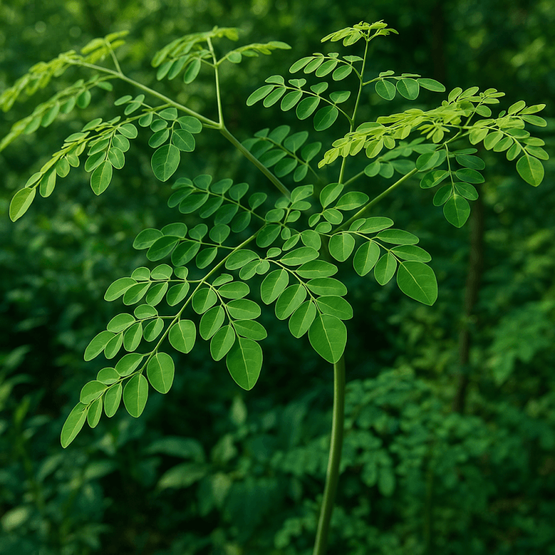 Moringa oleifera – A high-quality shot of Moringa leaves, a nutrient-dense superfood in Interstellar Blends for overall wellness.