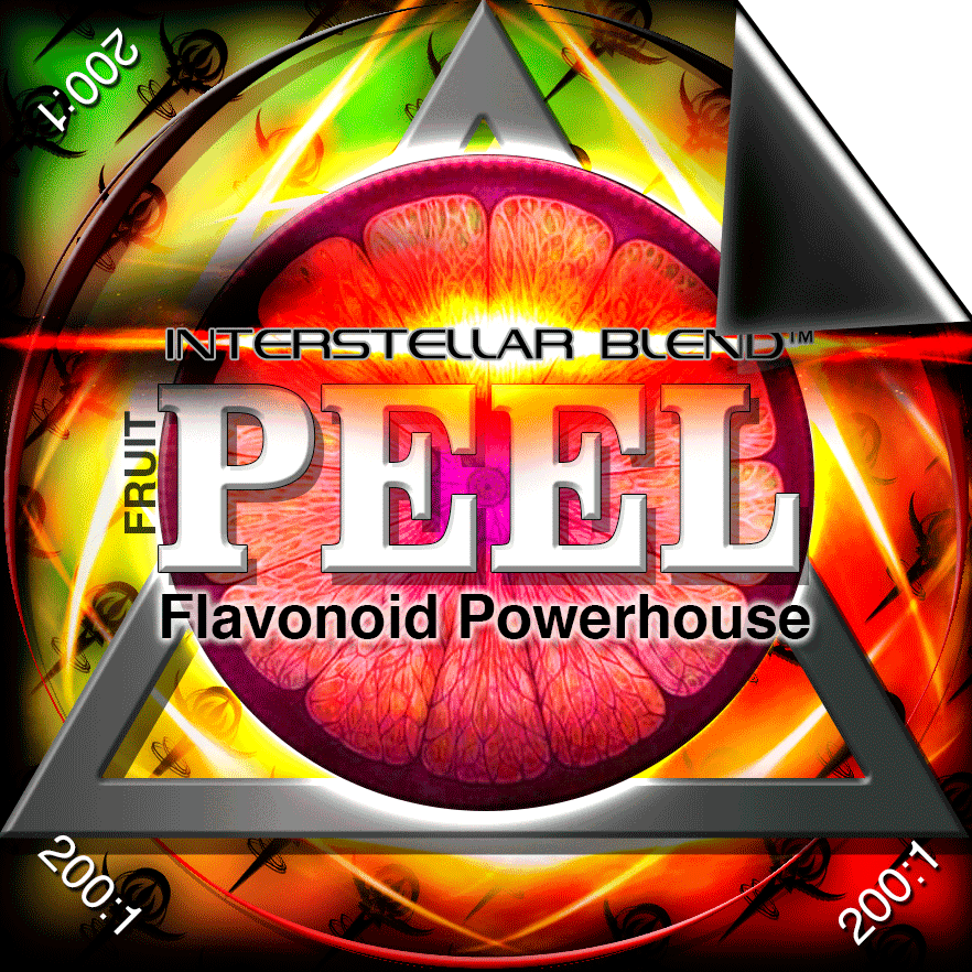peel-interstellar-blends | INTERSTELLAR BLENDS PEEL is a potent herbal blend harnessing the flavonoid-rich peels of various fruits and plants. These peels are abundant in bioactive compounds like quercetin and hesperidin, known for their antioxidant and anti-inflammatory properties. By delivering these concentrated phytonutrients, PEEL fortifies cellular health, combats oxidative stress, and promotes vitality at the core of your well-being.