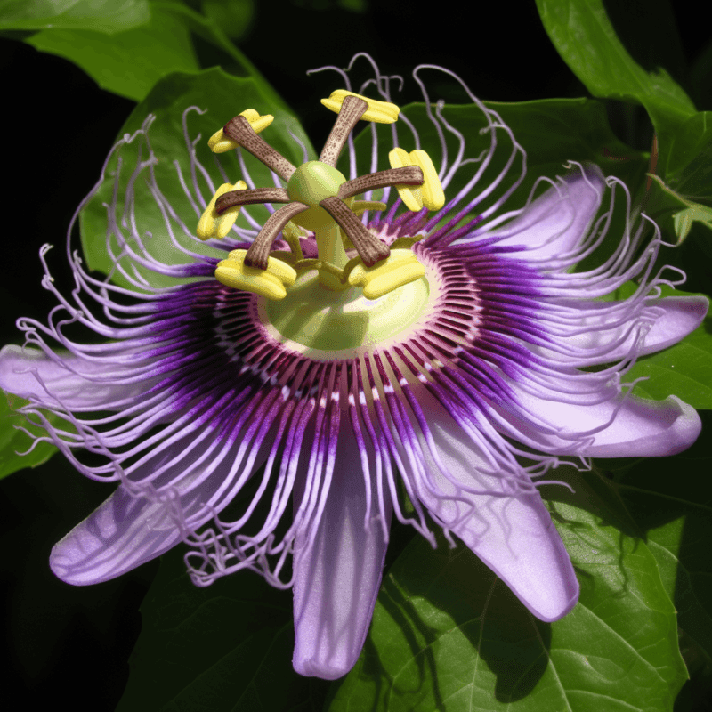 Passion Flower (Passiflora incarnata) – Calming herb in Interstellar Blends, supporting relaxation, stress relief, sleep quality, and nervous system balance.